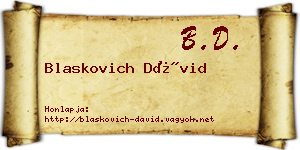 Blaskovich Dávid névjegykártya